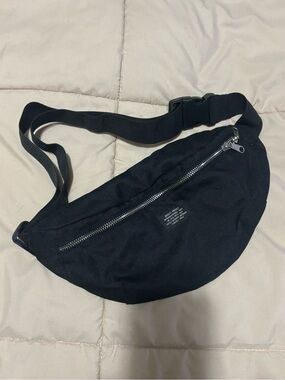 H&M Black Crossbody Waist Bag with Silver Zip